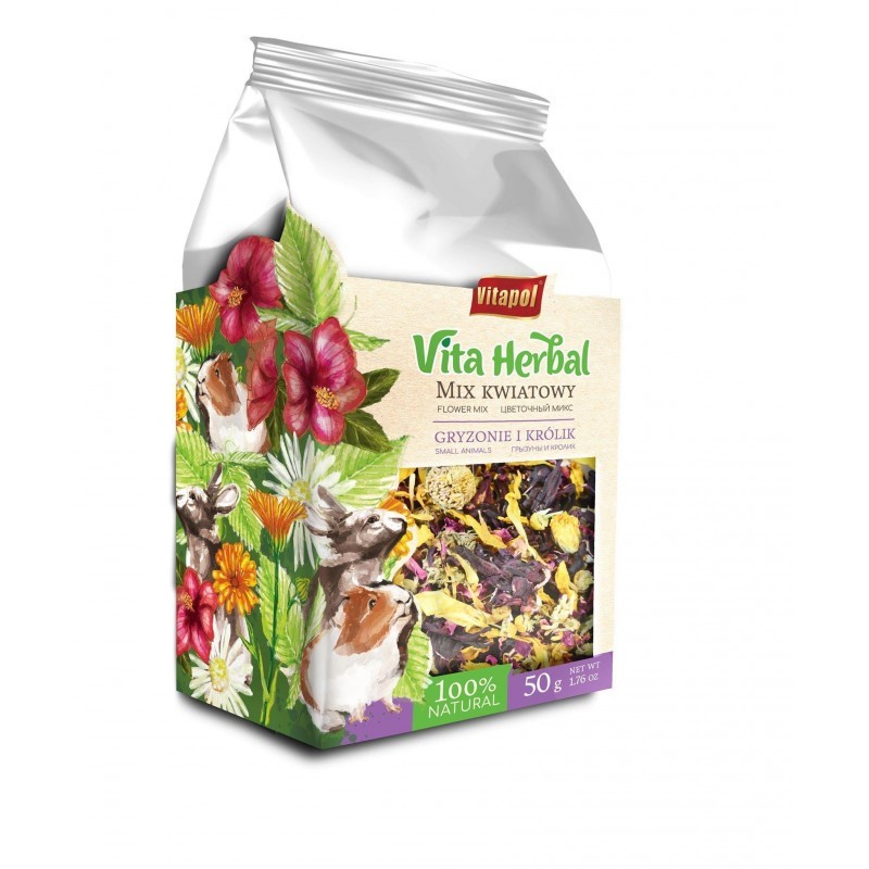 Vita Herbal dla gryzoni i królika, mix kwiatowy, 50g