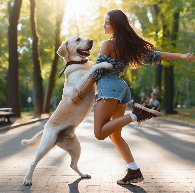 Wolny taniec z psem